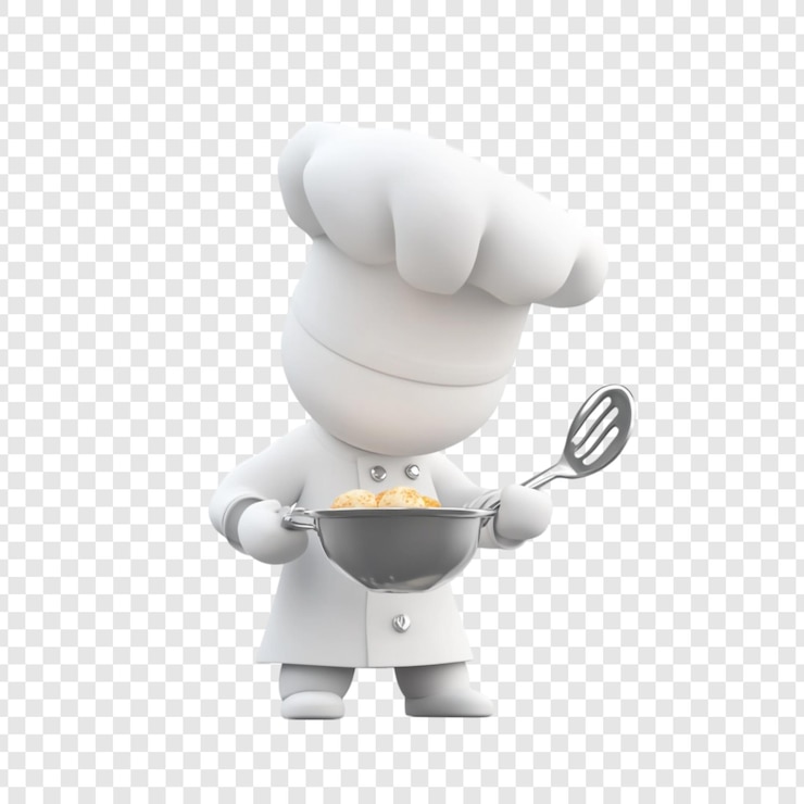 PSD l'adorabile cuoco cucina accuratamente delizioso cibo