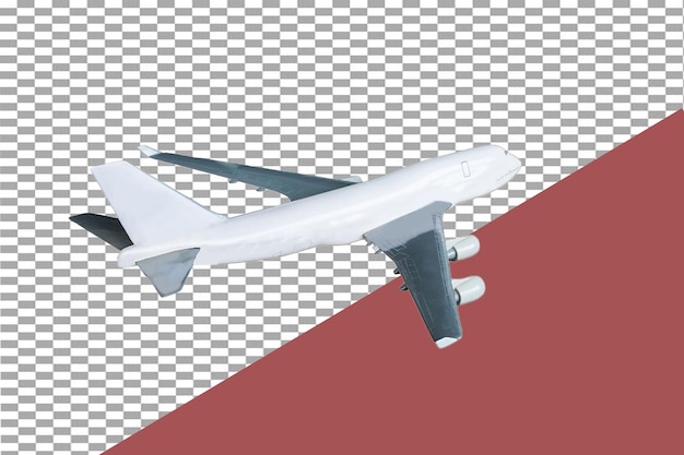 L'aereo PSD sta volando su uno sfondo trasparente.
