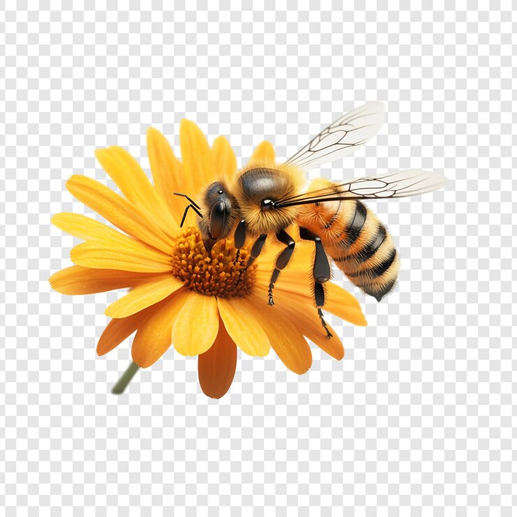 PSD l'ape mellifera su un fiore giallo