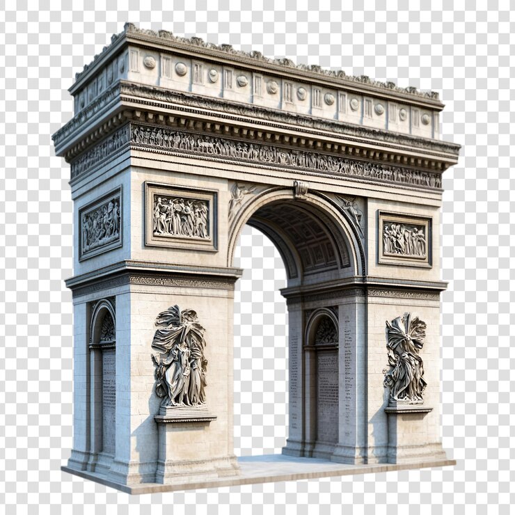 PSD l'arco di trionfo di parigi, punto di riferimento iconico