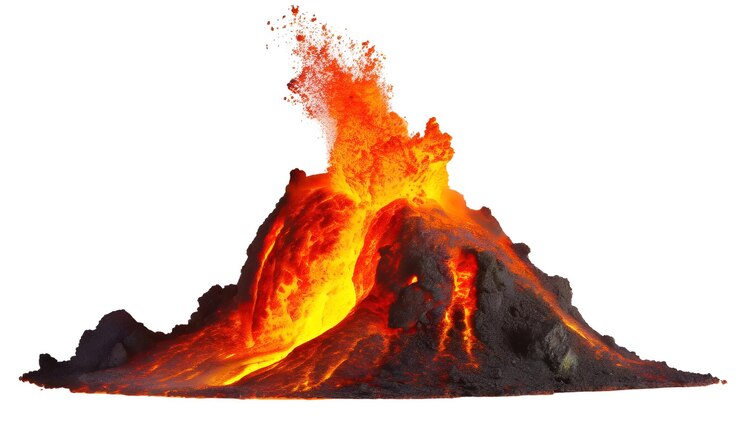 PSD l'eruzione di lava vulcanica