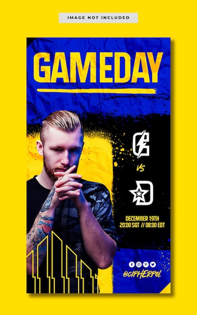 L'evento di eSport corrisponde al banner della storia di Instagram sui social media