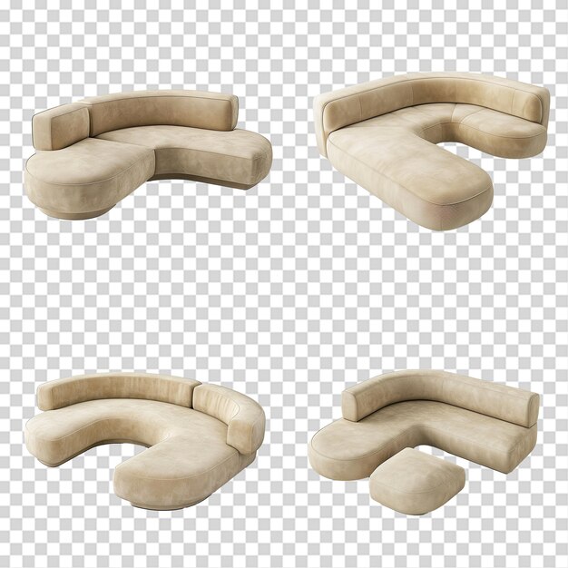 L-Form beige png isoliert auf durchsichtigem Hintergrund