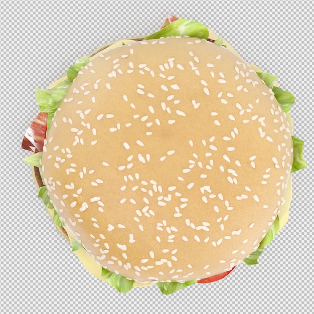 l&#39;hamburger 3D isolato rende