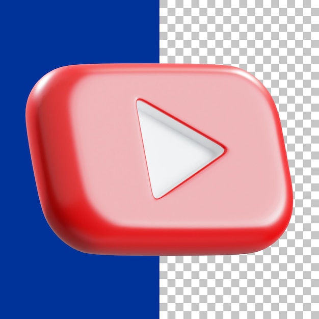 L'icona 3d del logo Youtube rende l'immagine