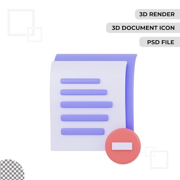 L'icona della banca del documento 3d rende lo sfondo trasparente isolato