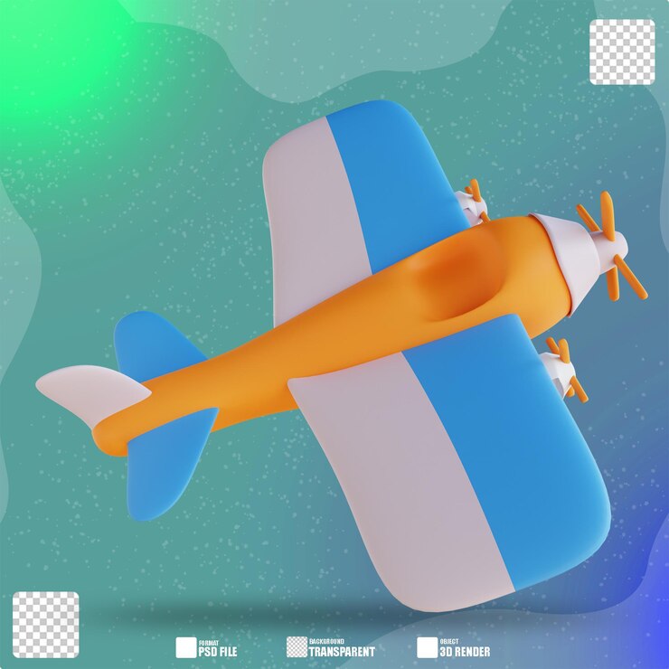 PSD l'illustrazione 3d gioca l'aereo 2