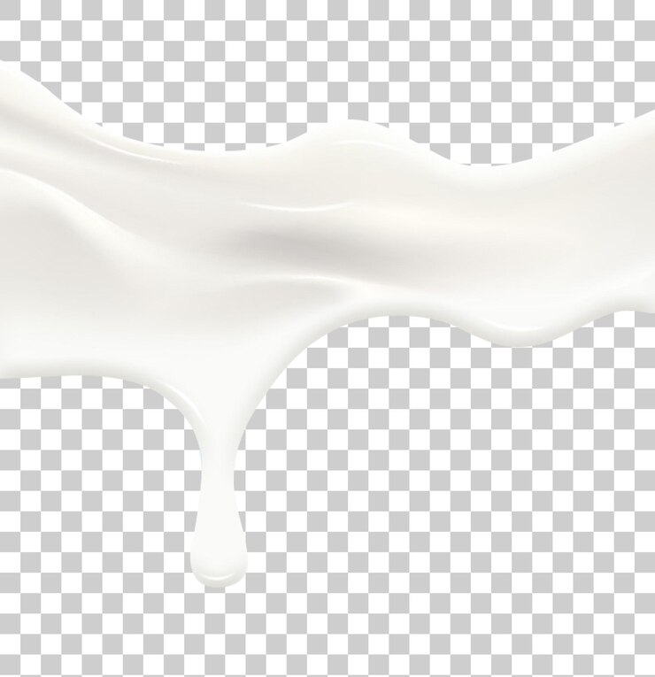 PSD l'illustrazione dello spruzzo di latte e del versamento