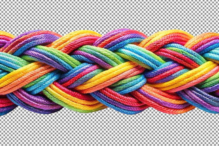 PSD l'unità della corda intrecciata colorata tesse diversi fili in armonia