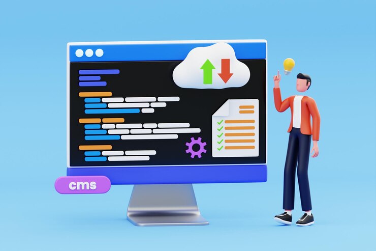PSD l'uomo che pensa e prende una decisione di programmazione illustrazione 3d
