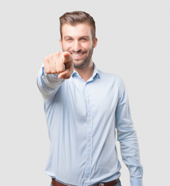 L&#39;uomo moderno che punta verso di te