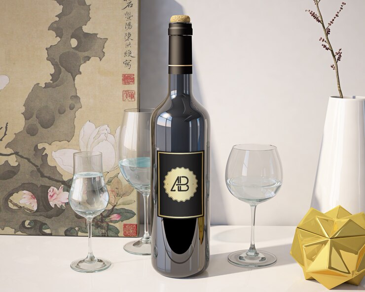 La bottiglia di vino si masturba