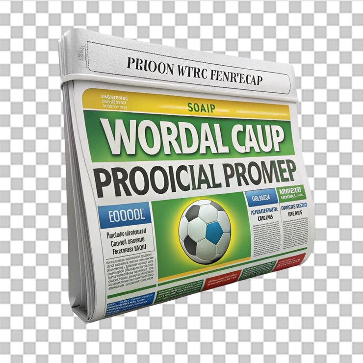 PSD la coppa del mondo offre un tabloid promozionale con un'etichetta 3d per il brasile isolata su uno sfondo trasparente