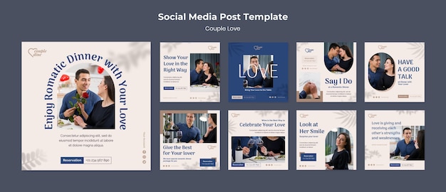La coppia ama i post sui social media