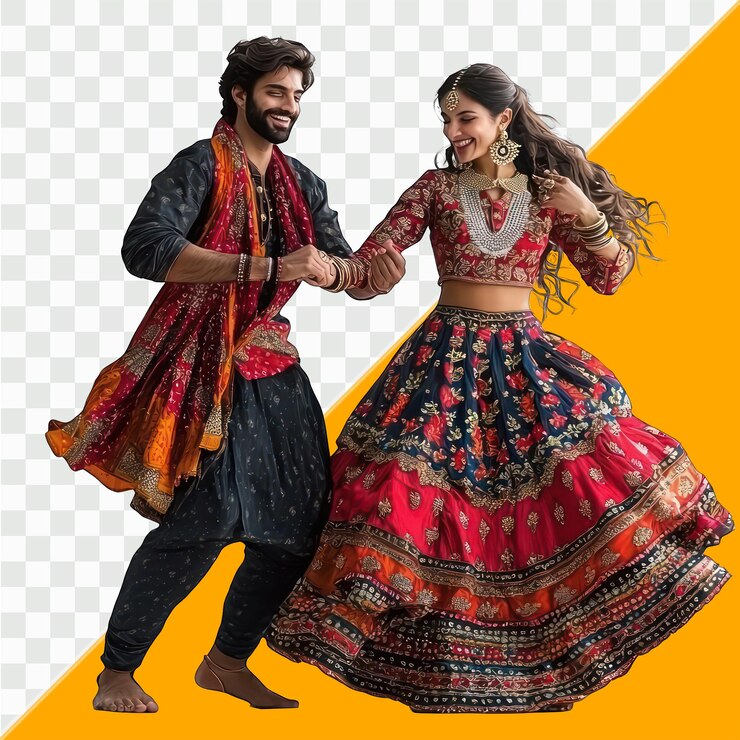 La coppia in abiti tradizionali indiani