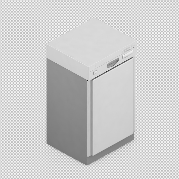 PSD la lavastoviglie isometrica 3d rende