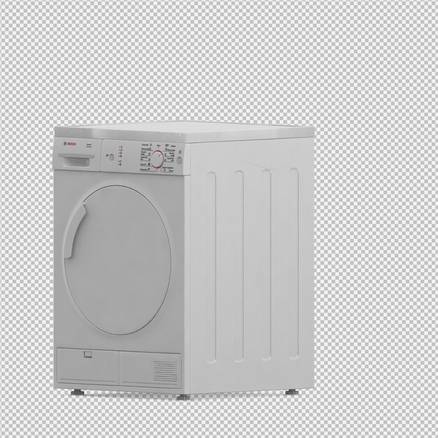 La macchina isometrica della lavanderia 3D rende