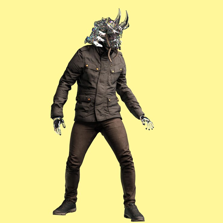 PSD la maschera giapponese rendering 3d