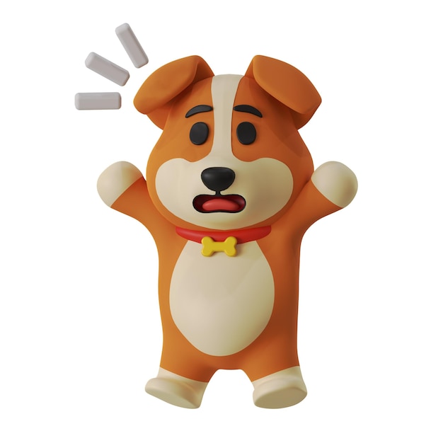 La mascotte del cane scioccato Animal 3D