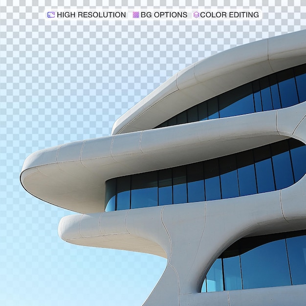 La meraviglia dell'architettura moderna contro il cielo azzurro limpido