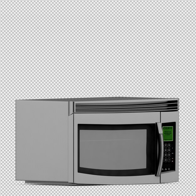 La microonda isometrica 3D rende