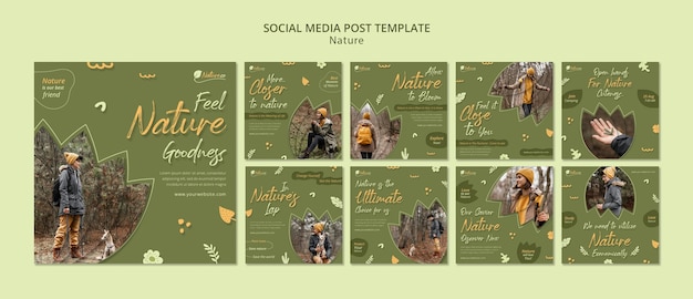 La natura esplora i post sui social media