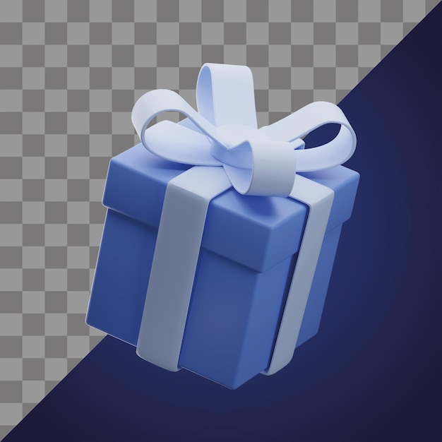 La scatola da regalo blu.