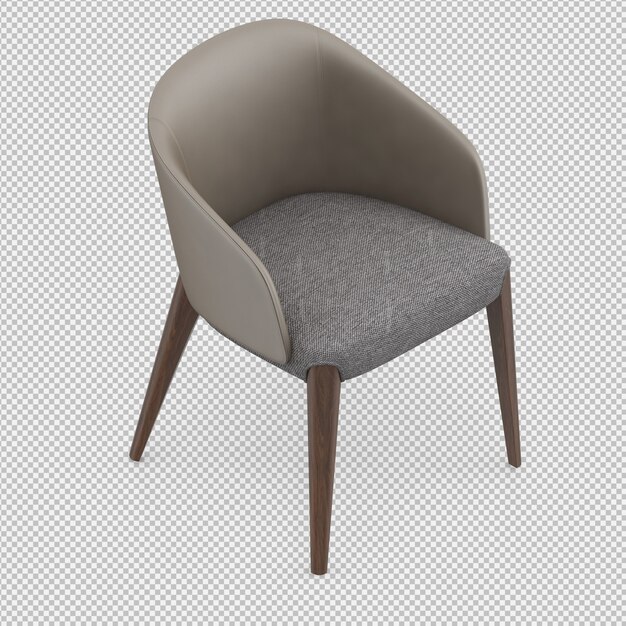 La sedia isometrica 3D isolata rende