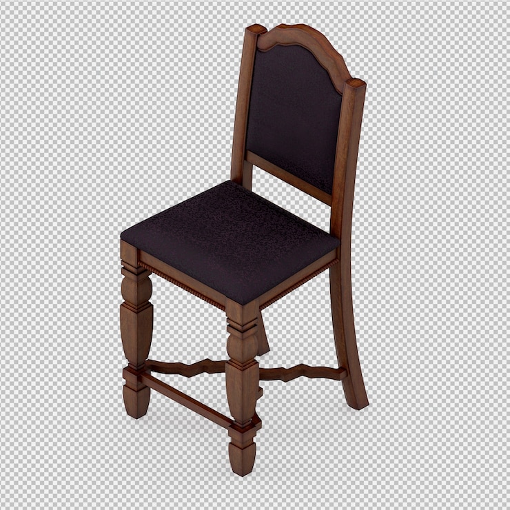 PSD la sedia isometrica 3d rende