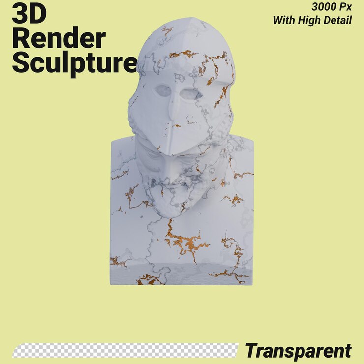 PSD la statua di miltiade 3d rende l'isolamento perfetto per il tuo design