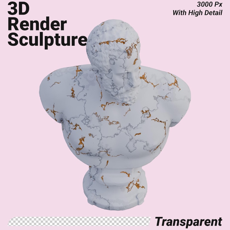 PSD la statua di ottavio farnese 3d rende isolato perfetto per il tuo design