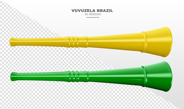 La tromba brasiliana di calcio piatto vuvuzela ha isolato il rendering 3d