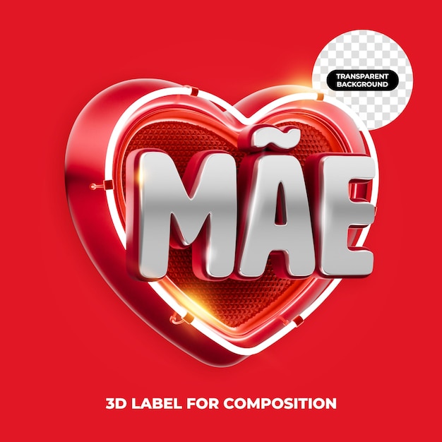 Label 3d Dia Das Maes (étiquette En 3d)