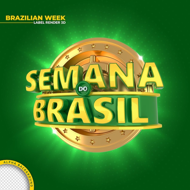 Label brasilianische Woche 3D-Rendering für Marketingkampagne