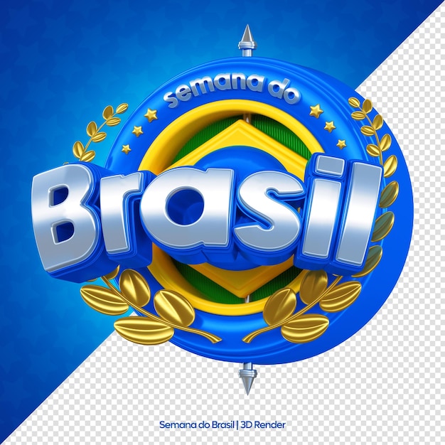 Label brasilien unabhängigkeitstag 3d render brasilien woche