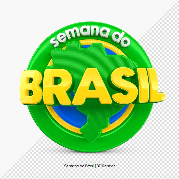 PSD label brasilien unabhängigkeitstag 3d render brasilien woche