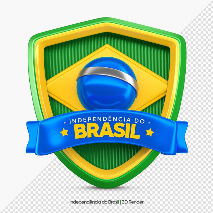 PSD label brazil independence day 3d render brazil week
