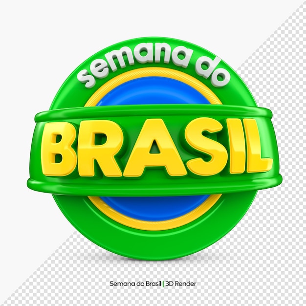 Label brazil independence day 3d render brazil week