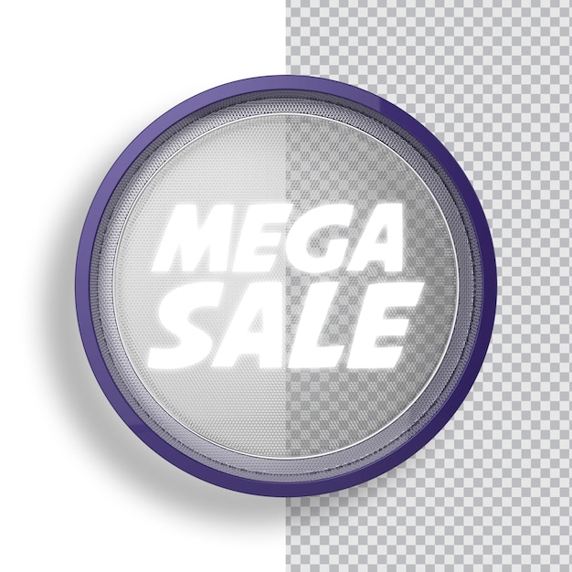 PSD label mega sale 3d-rendervorlagendesign