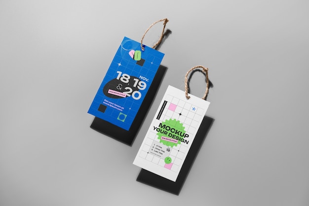 Label-mockup mit großem schatten