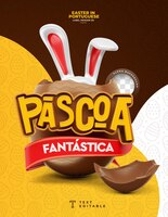 Label pâques fantastique en portugais rendu 3d isolé fond transparent