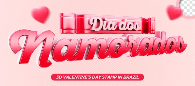 Label Rendu 3d Pour Dia Dos Namorados Au Brésil