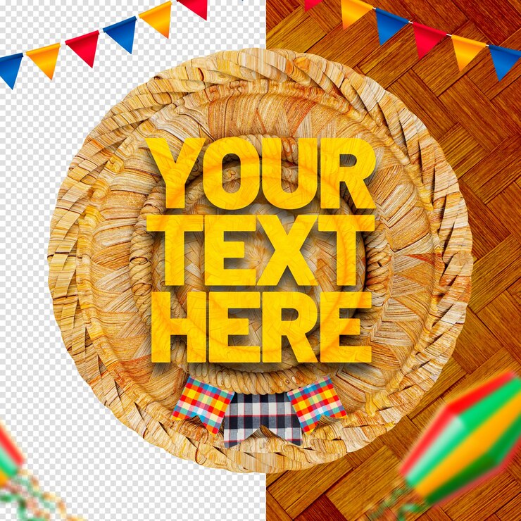 PSD label são joao 3d render festa junina no brasil com texto editável