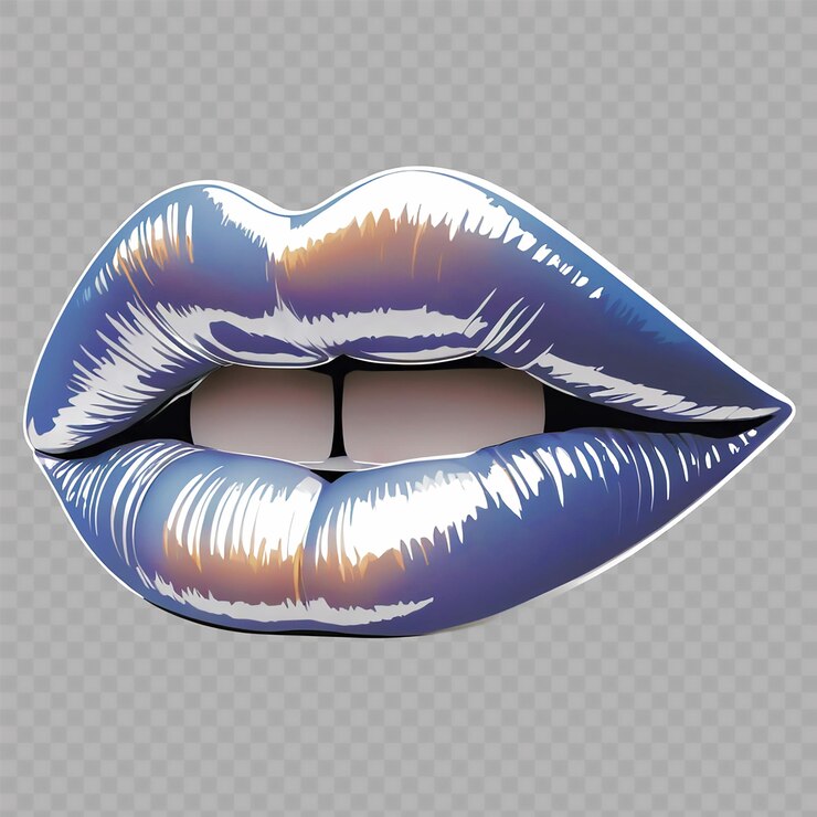 PSD un labio azul y púrpura con un labio púrpura