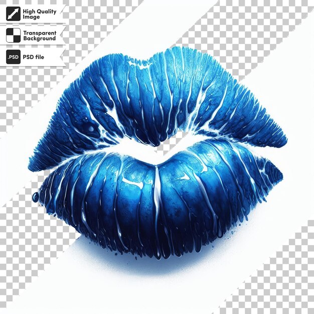 unos labios azules con un parche blanco en la parte inferior