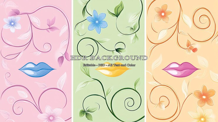 PSD los labios florales un tríptico de la belleza femenina y la naturaleza
