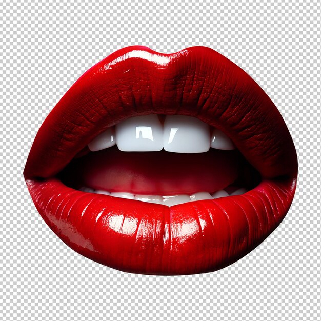 Los labios rojos de primer plano