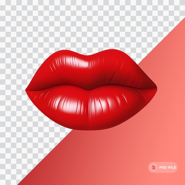 PSD labios rojos suave iluminación suave