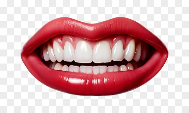 Los labios sonrientes aislados en un fondo transparente