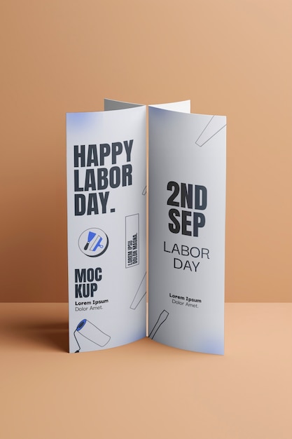PSD labor day schreibwaren-mockup-design
